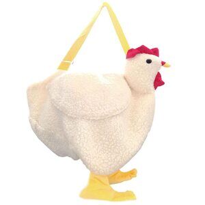 9104 Chicken Purse, Chicken White, Plush Handbag , Crossbody Bag
